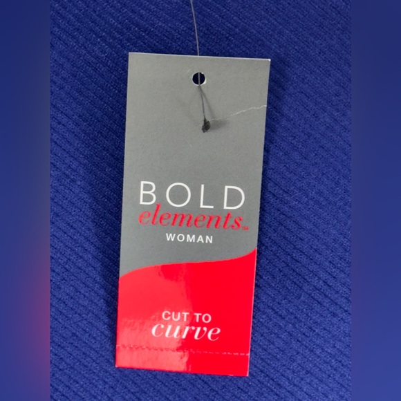 Bold Elements Women’s 3X Keyhole Front Pullover Sapphire Blue Ribbed Swe… - Picture 7 of 9